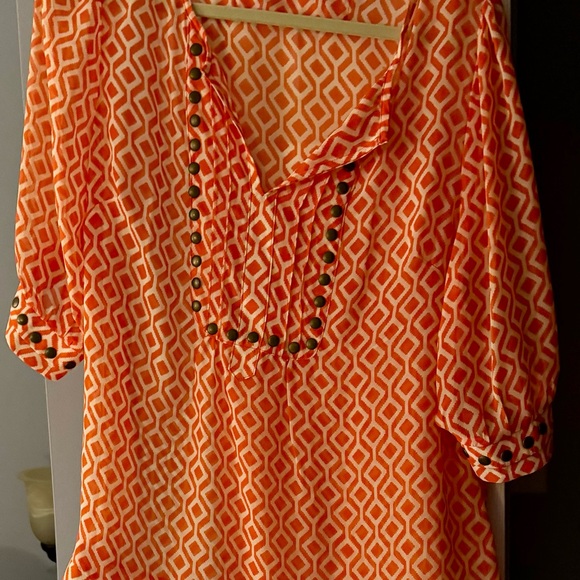 41 Hawthorn Orange Diamond Blouse - Picture 1 of 1